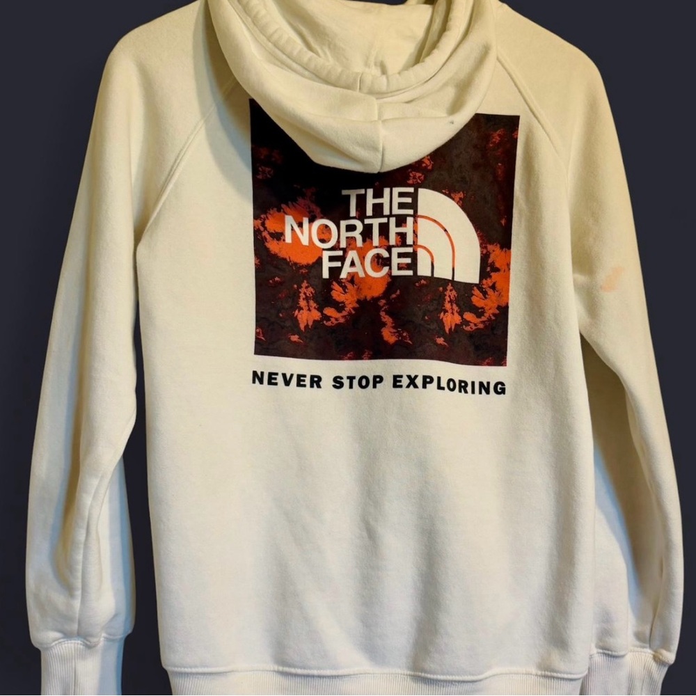 The North Face White and Black Graphic Hoodie